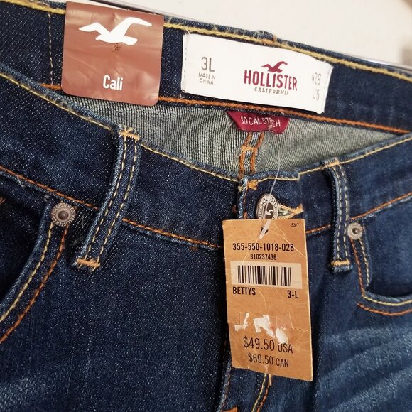 NEW Hollister Cali Flared SoCal Stretch Row Rise Denim Jean Blue 26x35 $50 Y2K - Picture 11 of 16